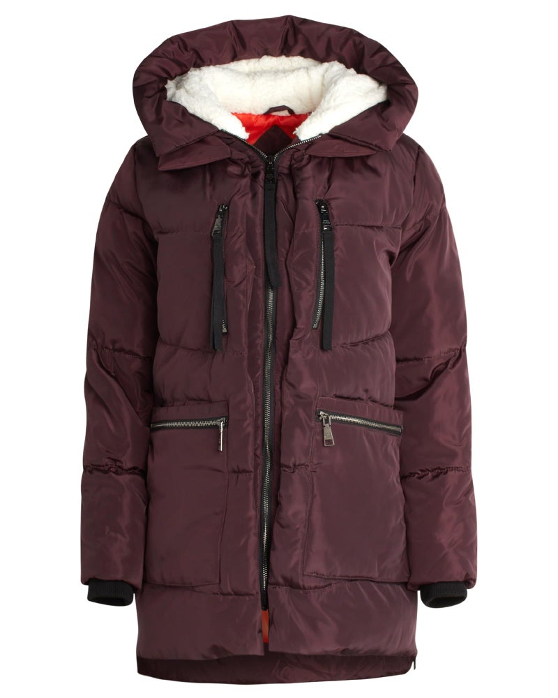 Steve Madden Women's Puffer Parka,Merlot,Large - Image 2